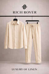 Old Money Linen Tshirt and Trosuer Men's Set