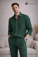 Old Money Linen Tshirt and Trosuer Men's Set