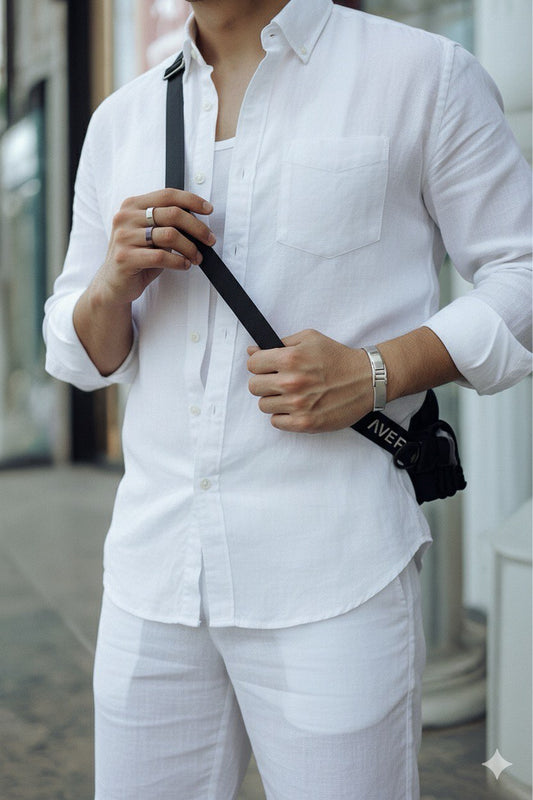 Top & Bottom Premium Soft Cotton Linen Cord Set